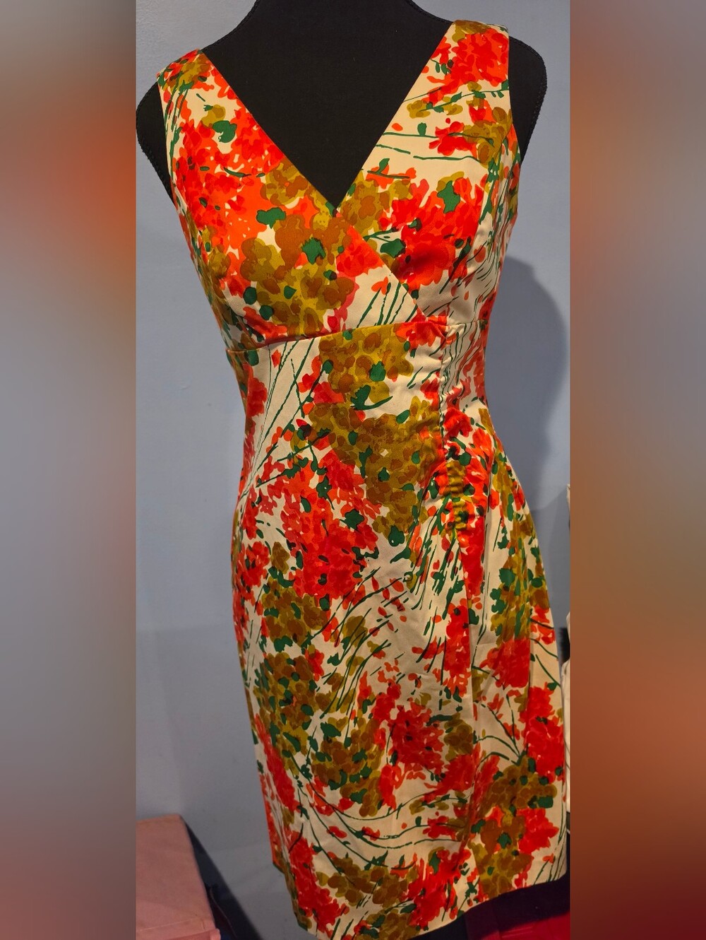 Donna Ricco Floral V-Neck Sleeveless Dress Size 6P